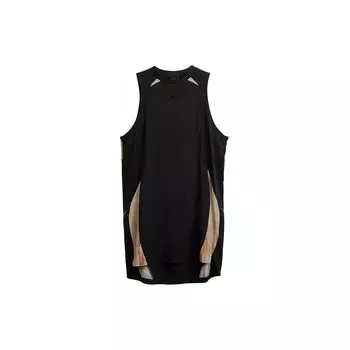 Y-3 SS24 Логотип Цвет Блок Свободное Ребристое Круглый вырез Без рукавов Платье Женские платья Черный IR6244 S