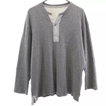 Y s for living made in Japan Long sleeve half button Cut L gray Men s Used