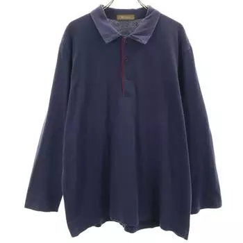 Y’s for men Long sleeve Jersey Polo shirt Navy Men s Used
