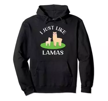 Я люблю лам Смешная и милая толстовка с капюшоном Alpaka Lama