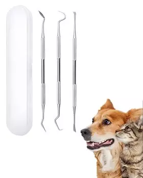 YACHUN Dog Double End Set of For Cats and Stainless Steel Dog Pet Easy to Wash Toothbrush, Type, 3, Dogs, Toothbrush, Supplies,