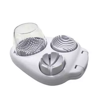 Яйцерезка подходит для яиц, сваренных вкрутую, в режиме нарезки на 3 части. Прочная яйцерезка из нержавеющей стали - Кухонный инструмент для нарезки овощей - Белый