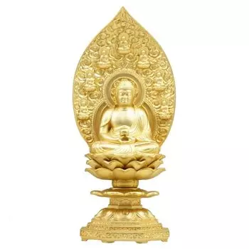 Yakushi Nyorai Seated Statue Gold Plated Alloy 18.0cm [Buddha Statue] (18.0cm)