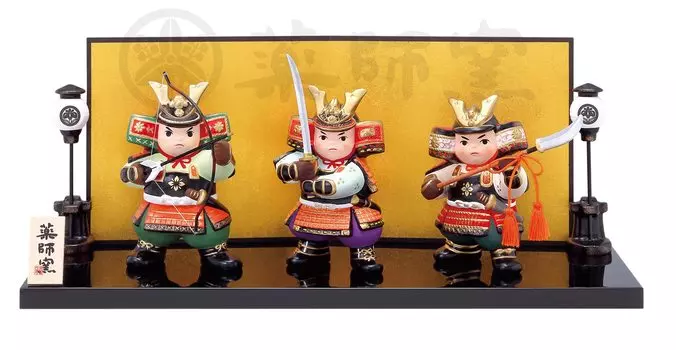 Yakushigama May Doll Festival Nishikisa Three Samurai Set (Yakushigama) Boy s