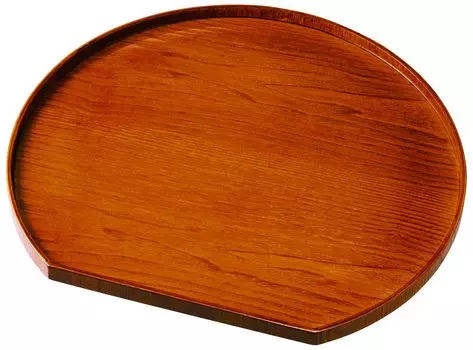 Yamaga Lacquerware Store Half Moon Tray Wooden 36cm Tray Placemat All 3 Colors Tray Stylish Stylish (Zelkova Style)