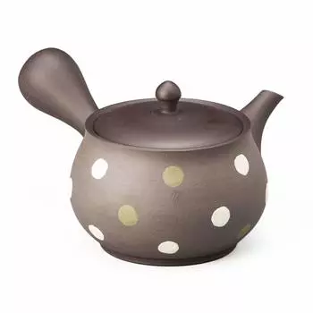 Yamakiikai Ceramic leaf black mud bag shaped polka dot teapot F823 чёрный