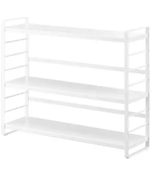Yamazaki Jitsugyo 3257 Above the Sink Kitchen Storage Rack White W58 x D16 x Tower Kitchen Rack Seasoning Rack with Cutlery Pocket Approx. H45.5cm белый