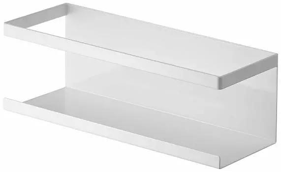 Yamazaki Jitsugyo 5130 Magnetic Rack Wide White Tower Floating Storage Easy Installation Approx. W24.5XD8.5XH8.5cm белый