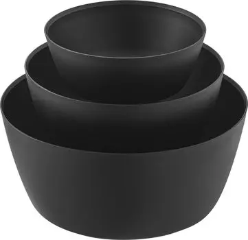 Yamazaki Jitsugyo and mix cooking bowl set Microwave safe Black Bowl x x H7cm tower dishwasher safe 1392 Easy-to-tilt 3-piece S W15.9 D15.9 чёрный