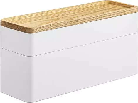 Yamazaki Jitsugyo Slim Accessories Чехол для часов с подносом Natural RIN Крышка превращается в поднос Хранение аксессуаров 5813 (Ямадзаки) & Приблизительно. Ш24XГ8XВ11.5см