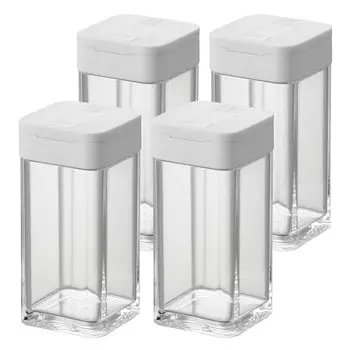 Yamazaki Jitsugyo Spice Bottle Tower L of Sliding Seasoning Container Tower White 5825 x 4 [Set 4] Open/Close белый
