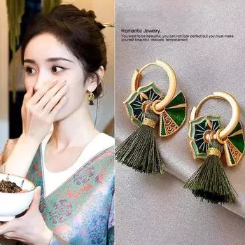 Yang Mi Новые китайские ретро серьги антикварные серьги женские легкие роскошные премиум уникальные серьги