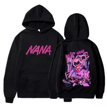 Япония Аниме NANA Плюс Размер Толстовка Oosaki Nana с капюшоном Мужские толстовки Harajuku Длинный рукав Женский пуловер Повседневная одежда Топы S