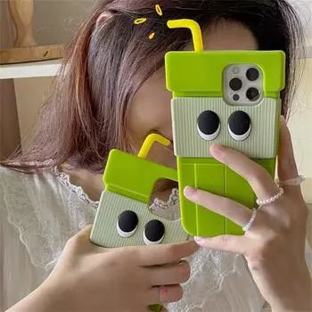 Япония милый 3d мультфильм киви напиток силиконовый чехол для телефона для Iphone 13 12 11 Pro Xs Max X Xr 7 8 Plus Se3 защитная мягкая задняя крышка For iPhone XS Max