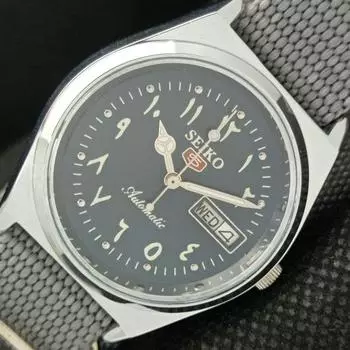 ЯПОНИЯ МУЖСКИЕ АВТОМАТИЧЕСКИЕ 6309A SEIKO 5 ВОССТАНОВЛЕННЫЕ СИНИЕ ЧАСЫ ЦИФЕРБЛАТ a425766-2 R1028-a425766