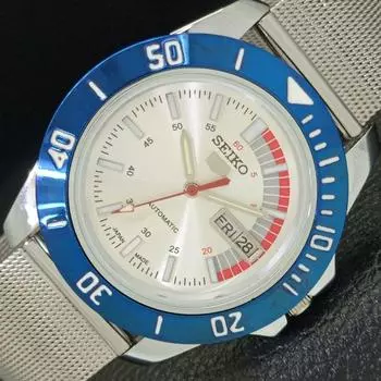 ЯПОНИЯ МУЖСКИЕ АВТОМАТИЧЕСКИЕ SEIKO 5 ВОССТАНОВЛЕННЫЕ 6309A НАРУЧНЫЕ ЧАСЫ С СЕРЕБРИСТЫМ ЦИФЕРБЛАТОМ a426532-2 RL-a426532