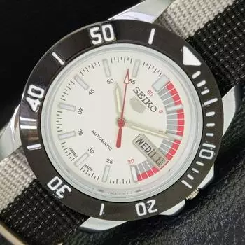 ЯПОНИЯ МУЖСКИЕ АВТОМАТИЧЕСКИЕ SEIKO 5 ВОССТАНОВЛЕННЫЕ 6309A НАРУЧНЫЕ ЧАСЫ С БЕЛЫМ ЦИФЕРБЛАТОМ a426512-2 RL-a426512