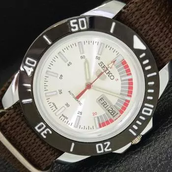ЯПОНИЯ МУЖСКИЕ SEIKO 5 АВТОМАТИЧЕСКИЕ 6309A ВОССТАНОВЛЕННЫЕ СЕРЕБРЯНЫЕ ЧАСЫ С ЦИФЕРБЛАТОМ a426511-2 RL-a426511