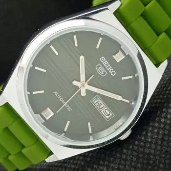 ЯПОНИЯ ВОССТАНОВЛЕННЫЕ МУЖСКИЕ ЧАСЫ SEIKO 5 6309A АВТОМАТИЧЕСКИЕ С ЗЕЛЕНЫМ ЦИФЕРБЛАТОМ a425753-2 R1028-a425753