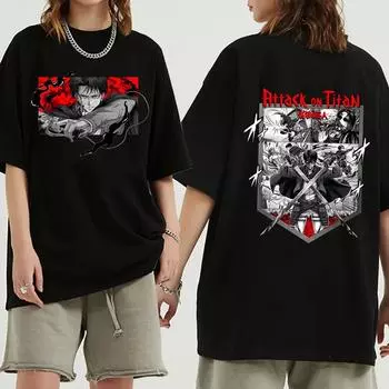 Японская аниме-футболка Scouting Legion Clothes Shingeki No Kyojin Tee Shirt Attack On Titan Giant короткий рукав футболка унисекс женская унисекс XL