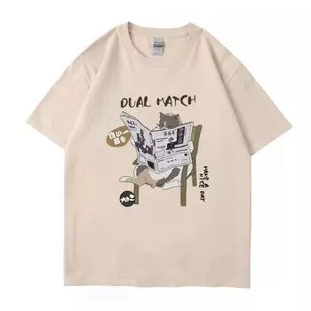 Японская футболка Harajuku женская уличная одежда смешная аниме мультяшная футболка 2024 мужская хлопковая футболка топы футболки хип-хоп S