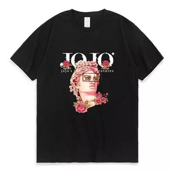 Японская футболка с аниме Jojo Bizarre Adventure, мужская и женская футболка Kawaii Jojo, футболка с рисунком манги для подростков, футболка унисекс с коротким рукавом