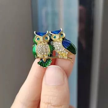 Японская и корейская мода, тенденция, темперамент, атмосфера, личность, креатив, мультфильм, милая, двойная сова, брошь, булавка, аксессуары