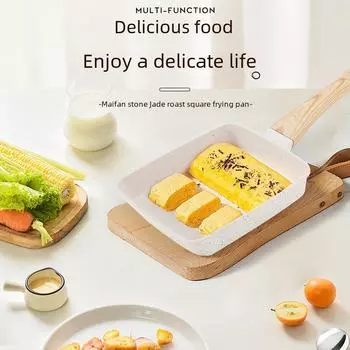 Японская квадратная сковорода Tamagoyaki с антипригарным покрытием для яиц и стейков 15*18cm чёрный