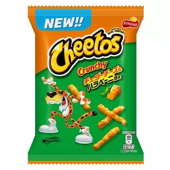 Японские чипсы Cheetos со вкусом сыра чеддер и халапеньо 70 г x 12 пакетиков Frito-Lay &