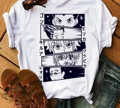 Японский аниме Hunter X Hunter Графический принт унисекс футболка модная повседневная винтажная футболка унисекс с коротким рукавом женская S