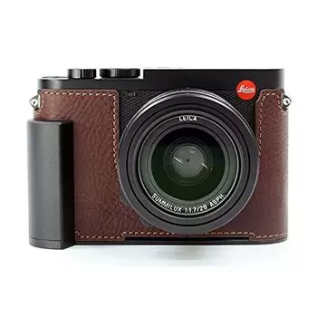 Японский итальянский чехол MINERVA BOX из натуральной кожи для Leica Q2 Коричневый итальянский кожаный чехол для камеры Leica Q2 Металлическая ручка Металлическая пластина Роскошь