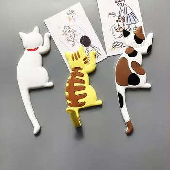 Японский кот мультфильм дизайн хвост крючок креативный домашний декор магнит на холодильник украшение холодильник подарок для кухни наклейка плакат