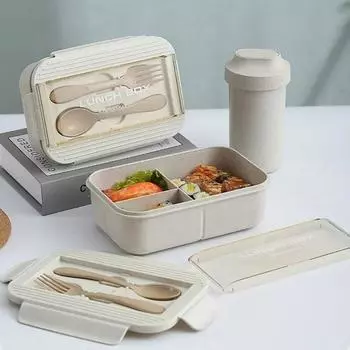 Японский стиль Bento Box портативный ланч-бокс для офисных работников со столовыми приборами и суповой чашкой студенческий контейнер для еды большой емкости