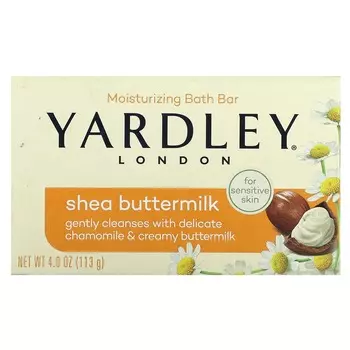 Yardley London, Увлажняющее мыло для ванны, пахта ши, 4 унции (113 г)