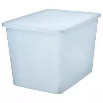 Ящик для хранения IKEA RYKTA с крышкой прозрачный 36x50x35 см 44,5 л