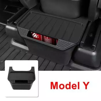Ящик для хранения на заднем сиденье для Tesla Model Y, органайзер, контейнеры для центральной консоли, мусорный бак на заднем сиденье, мешок для мусора под сиденьем, аксессуары