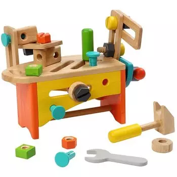 Ящик для инструментов Boiler Play Carpenter Wooden Educational Birthday 2 Year 3 Years Child Care Guide Included Edut Set, Toy, Toy, Hammer, Screwdriver,