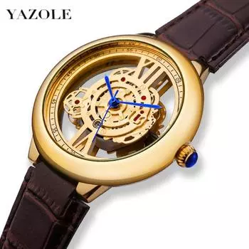 YAZOLE Мужские часы Мужские модные полые мужские часы Кварцевые мужские часы