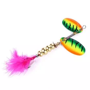 Yediao Bass Spinnerbait — 5 шт. бородатые рыболовные приманки, спиннер-приманки, с перьевым крючком