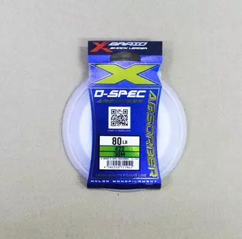 YGK X Braid Absorber D Spec Нейлоновый амортизатор, 30 м, 80 фунтов (1941) чистый