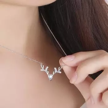 Yi Lu имеет ваше ожерелье женский кулон ключичная цепочка на всем пути оленьи рога подарок простой