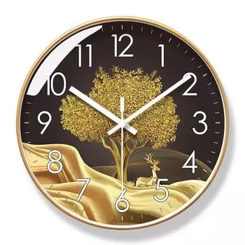 Yipra 6083 Elk настенные бесшумные кварцевые часы для гостиной 10 inches, Basic Model, Quartz, 6083-W чёрный