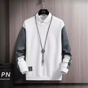 Yiyang Spring Sweater Men s Crew Neck Pullover Loose Style Student Long Sleeve Top M чёрный