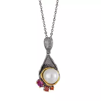 YLKBTY Ожерелье для женщин pendent size :40 x 14 mm красный