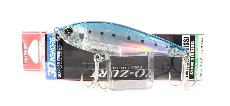 Yo Zuri Duel 3D Inshore Twitchbait 90SS Медленно тонущая приманка R1208-GHIW (7050)