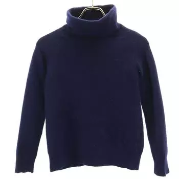 YOHJI YAMAMOTO+NOIR Made in Japan wool Long sleeve turtleneck knit 2 Navy Women Used