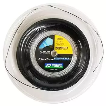 Yonex 2020 Polytour Spin 200M Roll Hard Tennis Polyester Gut Black PTS120-2/PTGSPN-2-007 Gauge 1.20 мм (007) [Элемент] чёрный