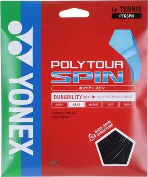YONEX Poly Tour Spin 125 Tennis String Single String (Black) PTGSPN-007 чёрный