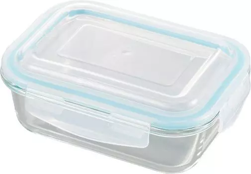 Yoshikawa Glass Storage Container 640ml Clear 4 Point Lock Glass Container 4209337