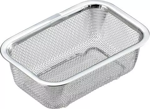 Yoshikawa Made in Stainless Square Length x Width x Height Small Colander, Japan, Steel, Drainer, Type, Vegetables, 14.6 9.7 5.1cm,